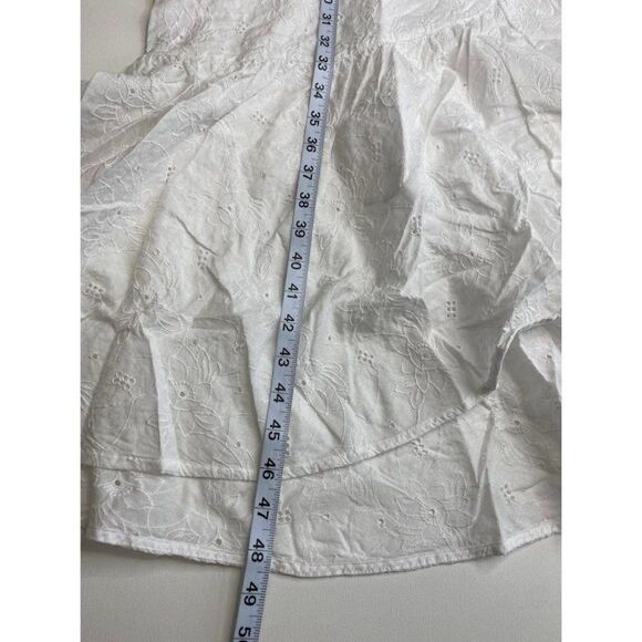 Charter Club White Eyelet Lace Dress Ruffle Hem Size 8 NEW - Picture 7 of 12